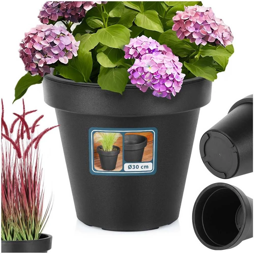 Mondex Gėlinė Plastikinė 29 cm Juoda Laistymo Indas