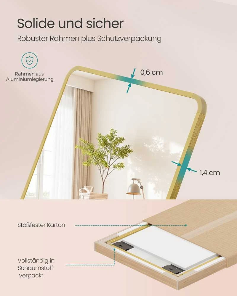 Songmics Veidrodis 120 x 40 cm