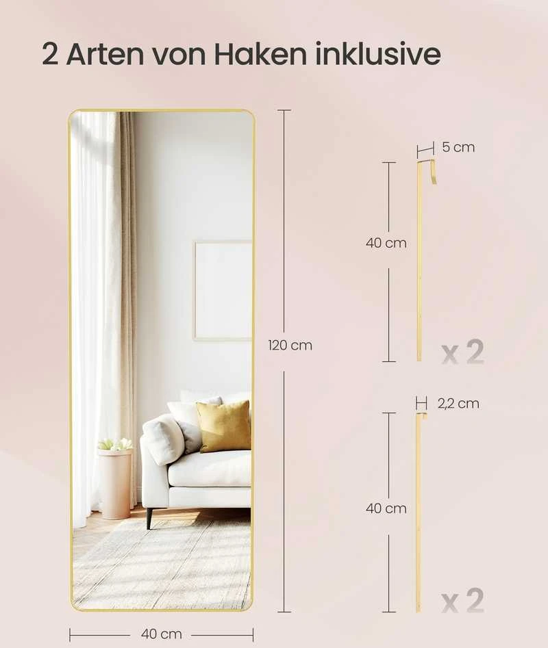 Songmics Veidrodis 120 x 40 cm