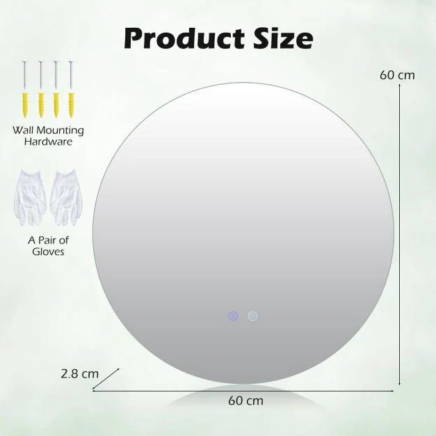 Veidrodis Ø60 cm