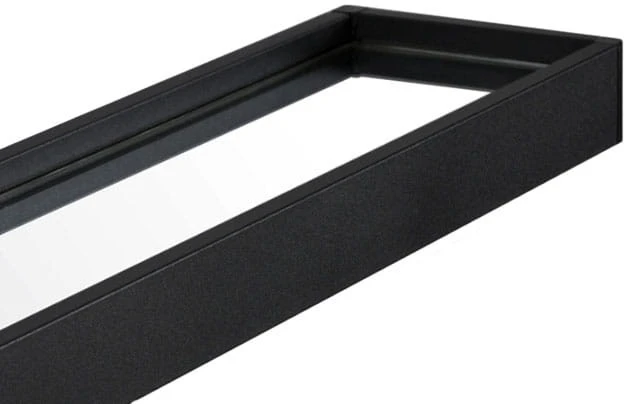 Veidrodis su lentyna ir rankšluosčio laikikliu, juodas, Ø 70 cm