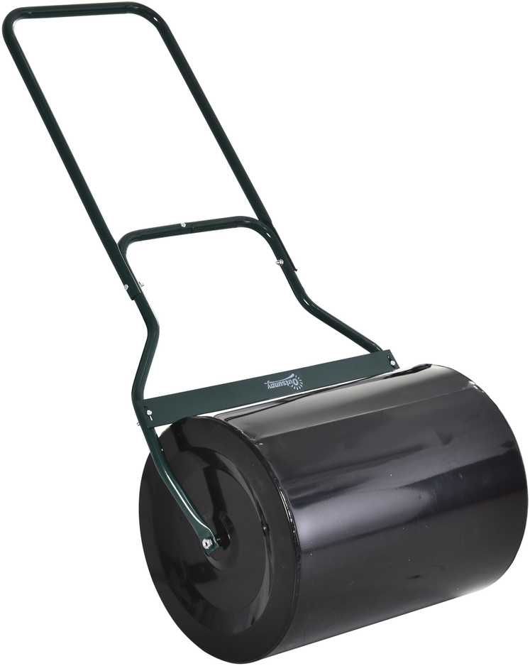 Outsunny vejos volas su U formos rankena, sodo volas, 40 cm skersmuo, 60 l vandens/smėlio talpa, metalinis, juodas, 57 x 40 x 123 cm