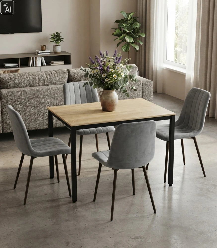 Veliūrinė kėdė, šviesiai pilka, 86 × 55 cm