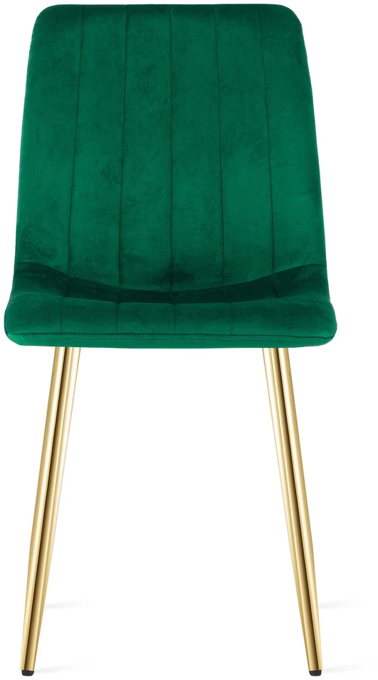 Velvetinė kėdė LAVA su auksinėmis metalinėmis kojomis, žalia, 86 cm, 2 vnt.