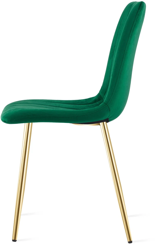 Velvetinė kėdė LAVA su auksinėmis metalinėmis kojomis, žalia, 86 cm, 2 vnt.