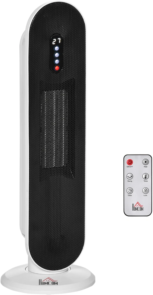 Homcom Ventiliatorinis šildytuvas 2000 W su nuotolinio valdymo pulteliu 21 x 21 x 63,5 cm