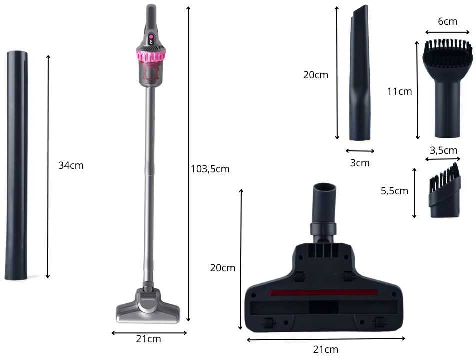 Vertikalus belaidis dulkių siurblys 2in1 100W su HEPA filtru