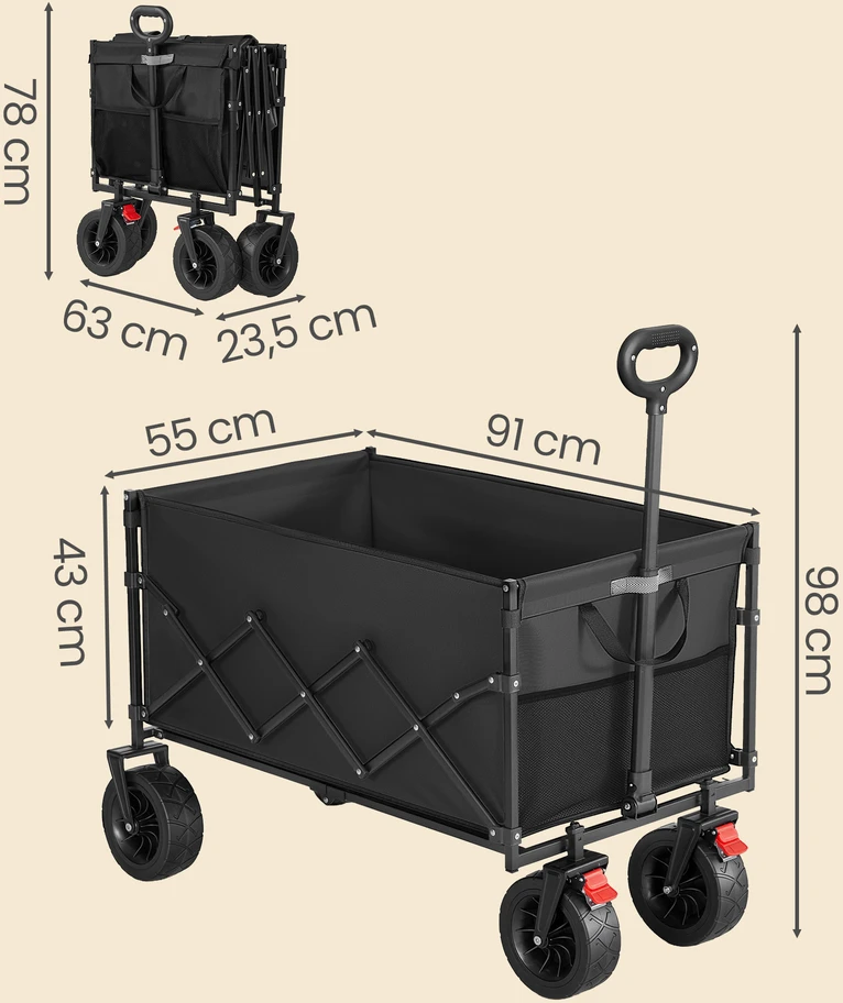 Songmics Vežimėlis 200 l