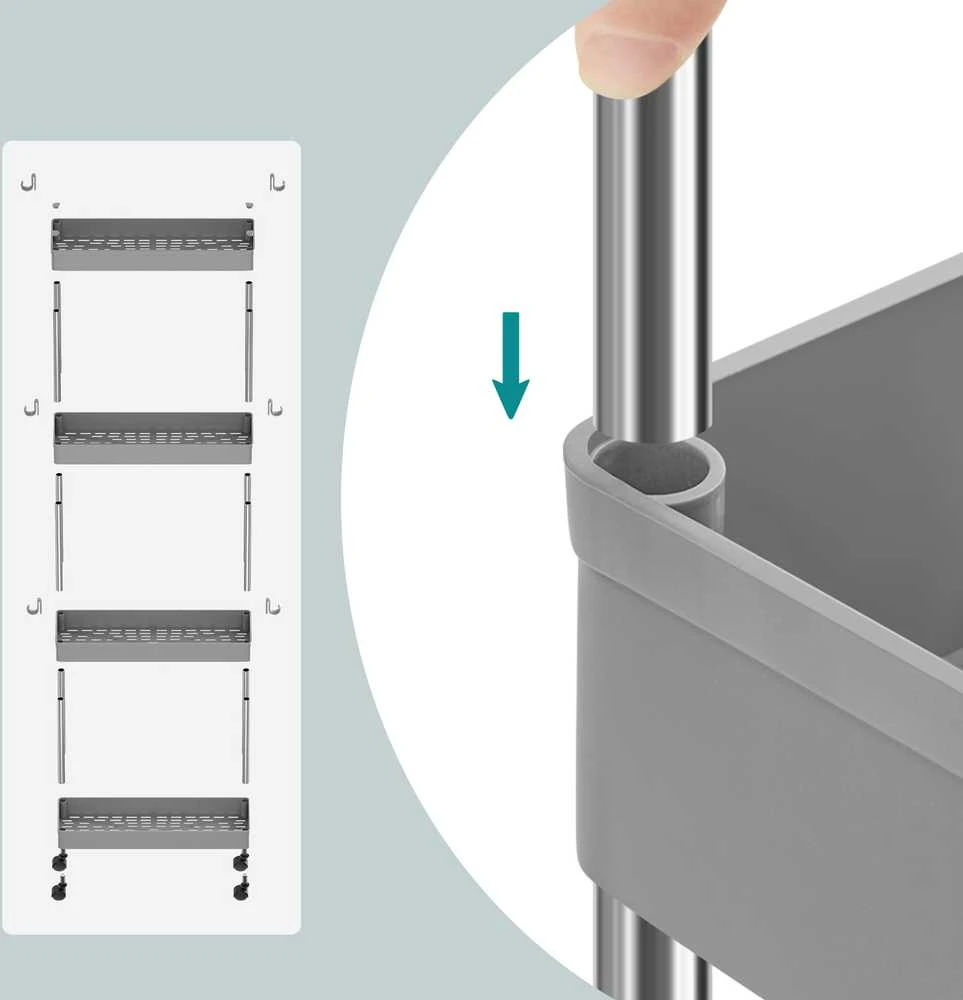 Vežimėlis SONGMICS 40x12,5x86 cm
