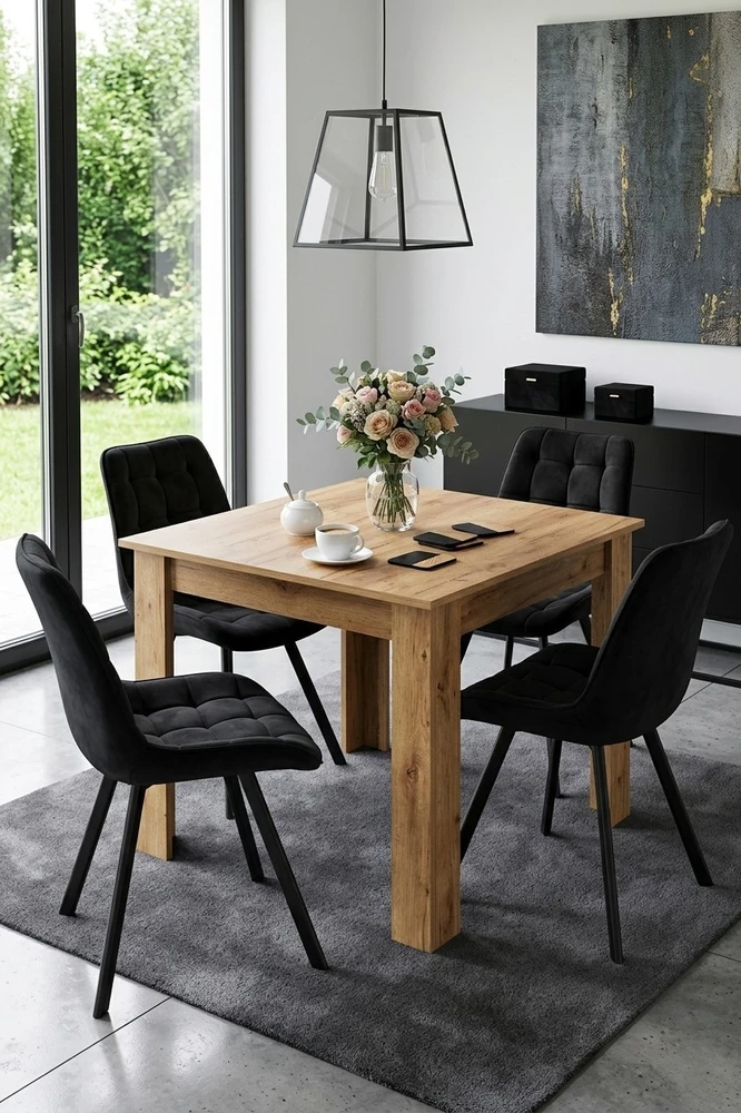 Vidaus kėdė, juoda, 86 cm, 3 vnt.