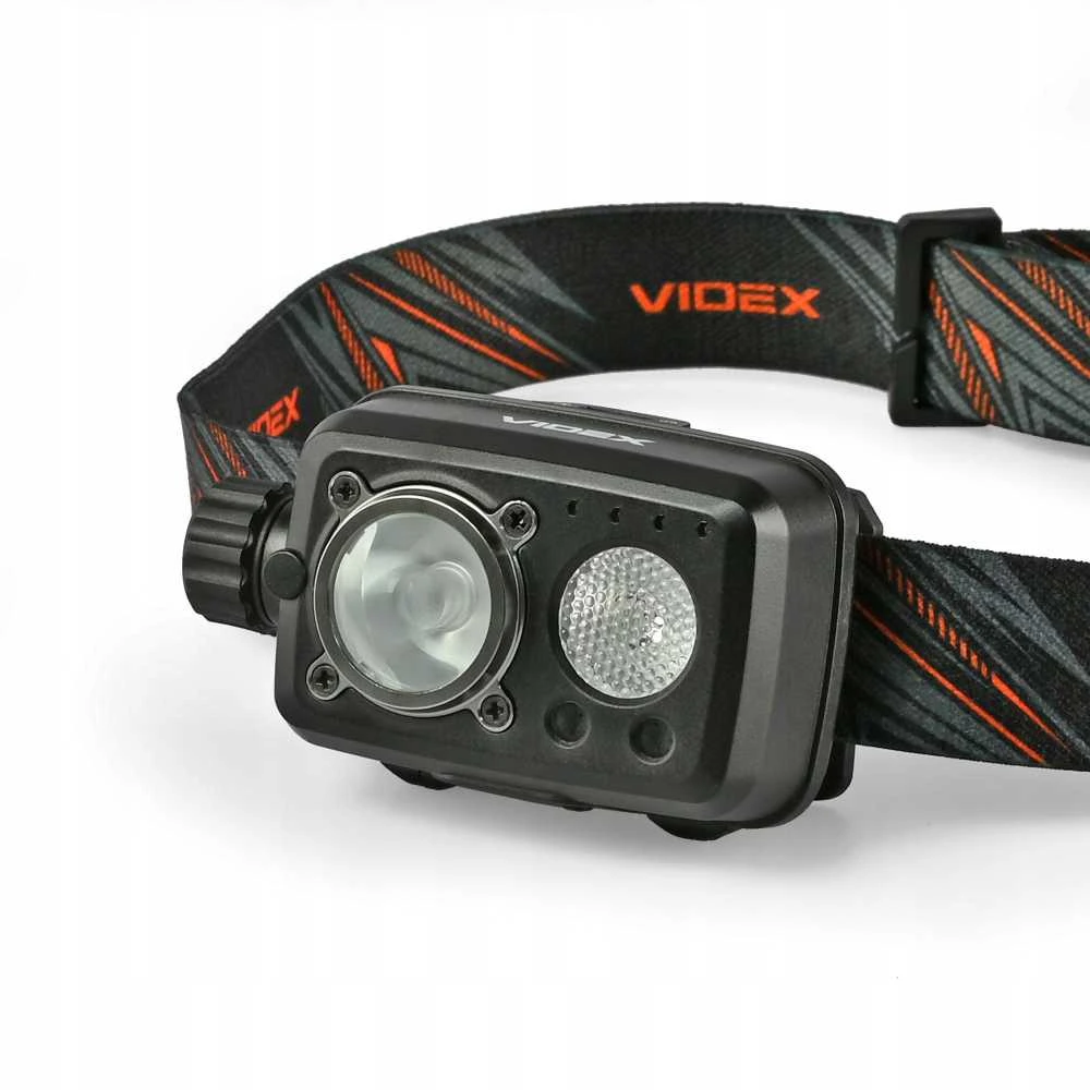 Videx Priekinis žibintas su jutikliu LED įkraunamas 10W + 3W, su rankiniu būdu reguliuojamu šviesos jungikliu ir valdomas rankos judesiu