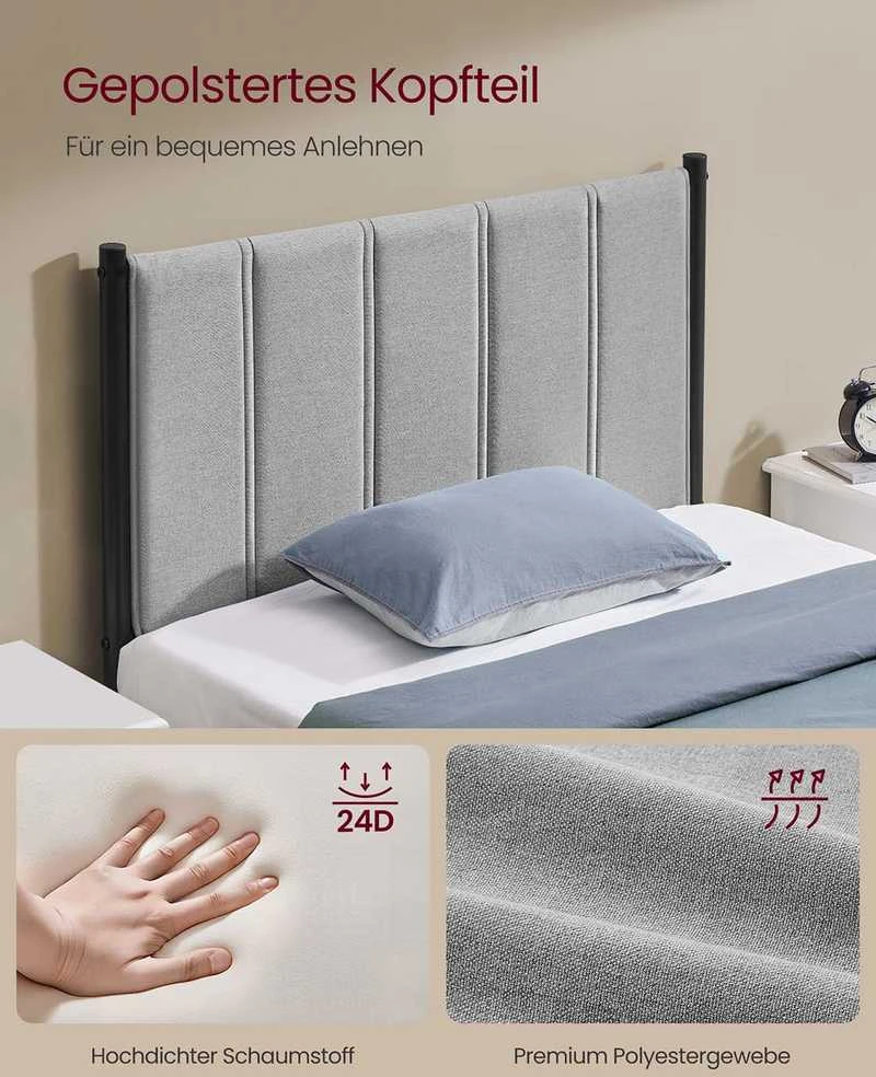 Songmics Viengulė lova 90 x 200 cm