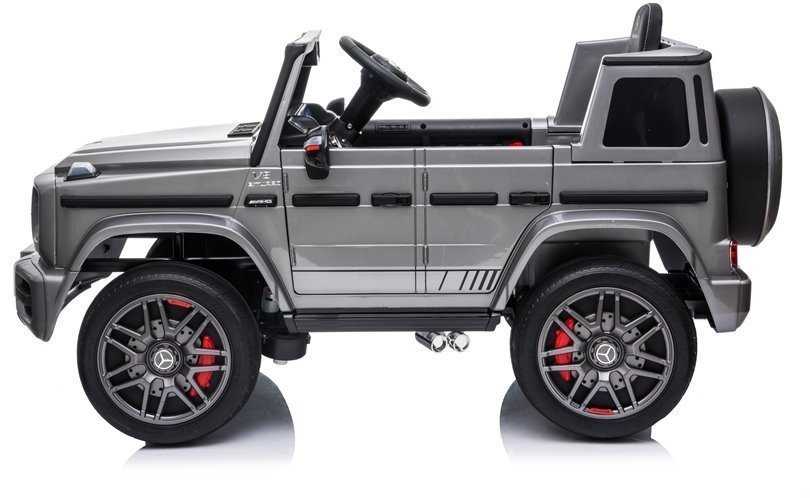 Vienvietis vaikiškas elektromobilis Lean Cars Mercedes G63 AMG, sidabrinis
