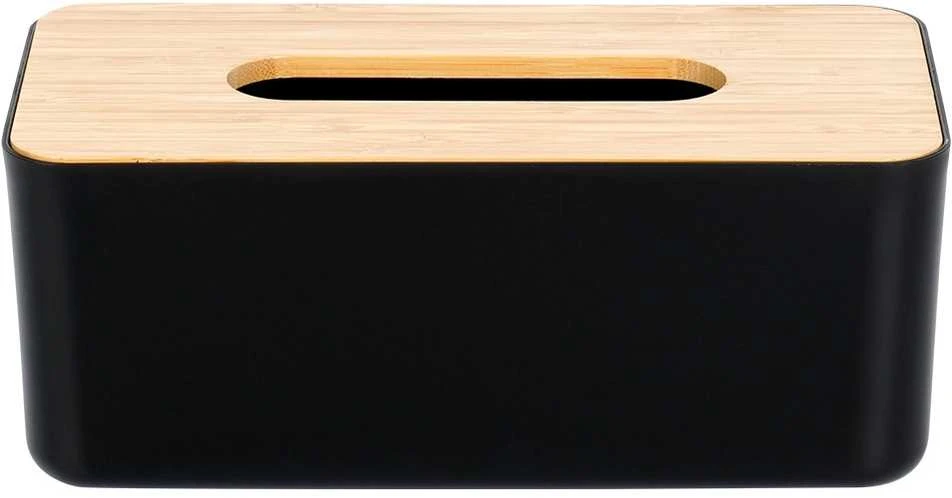 Vilde juodas bambukinis servetėlių dėklas 24x13x9,5 cm