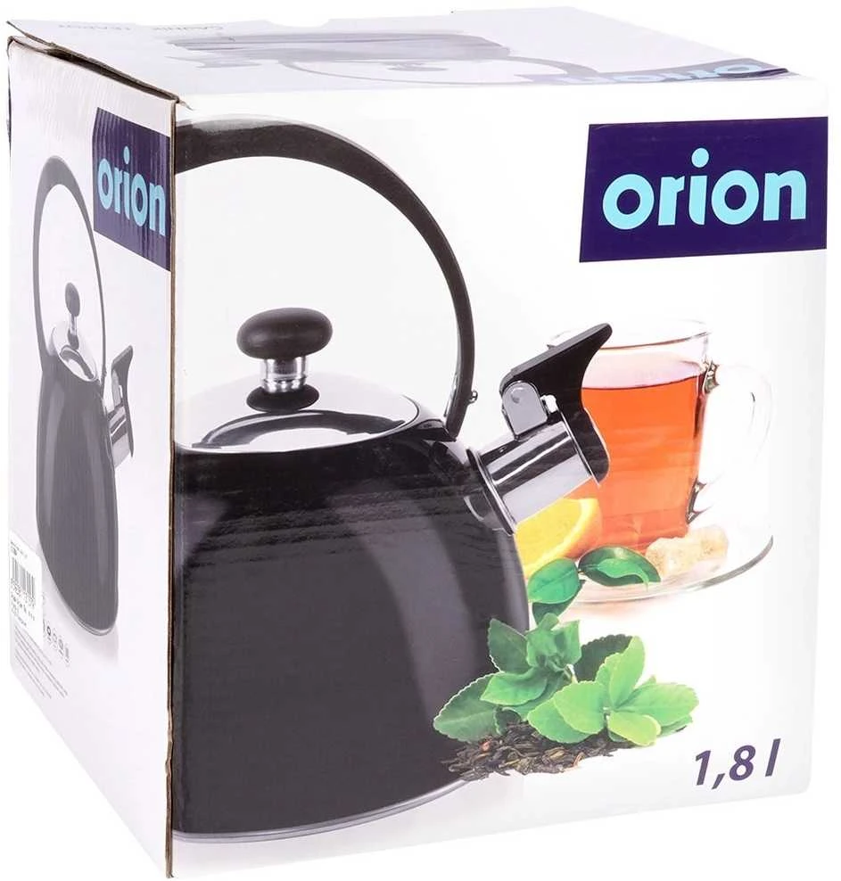 Orion Virdulys su švilpuku 1,5 L plieno juodas