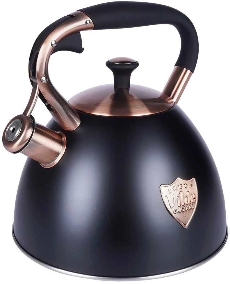 Vilde Švilpiantis virdulys, plieno, juodas, 3 l