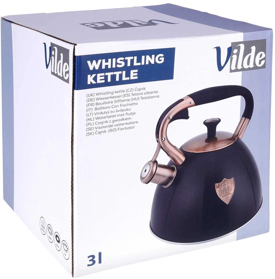 Vilde Švilpiantis virdulys, plieno, juodas, 3 l