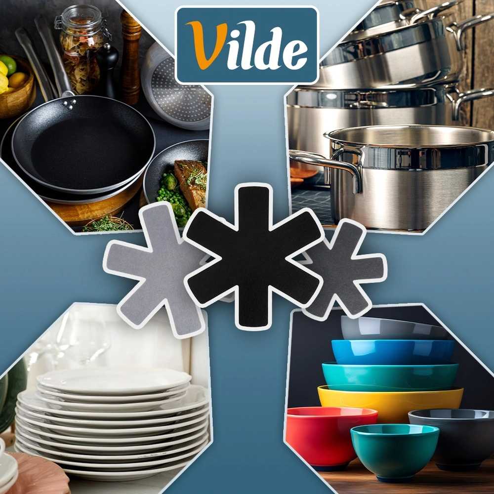 Excellent Houseware Vilde apsauginės tarpinės puodams, keptuvėms, 6 vnt., 38/35/26 cm