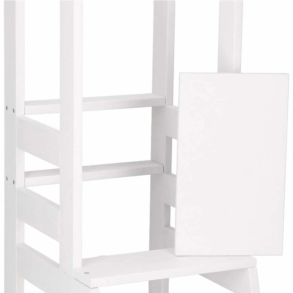 Virtuvės pagalbininkas Springos 90 cm, balta, pušies mediena