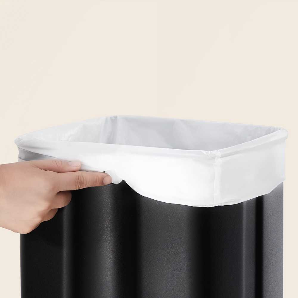 Songmics 30 litrų plieninė šiukšliadėžė debesų baltumo