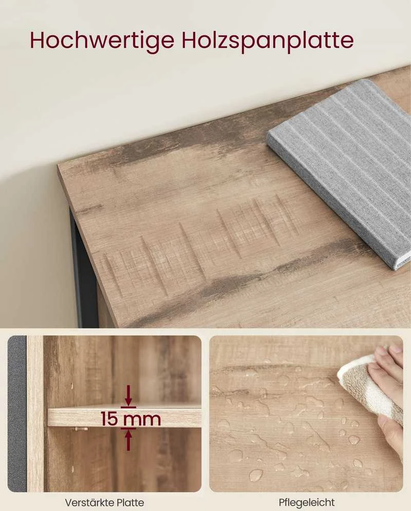 Songmics Vasagle Virtuvės spintelė su stumdomomis durimis 30 x 70 x 80 cm kaimiško stiliaus