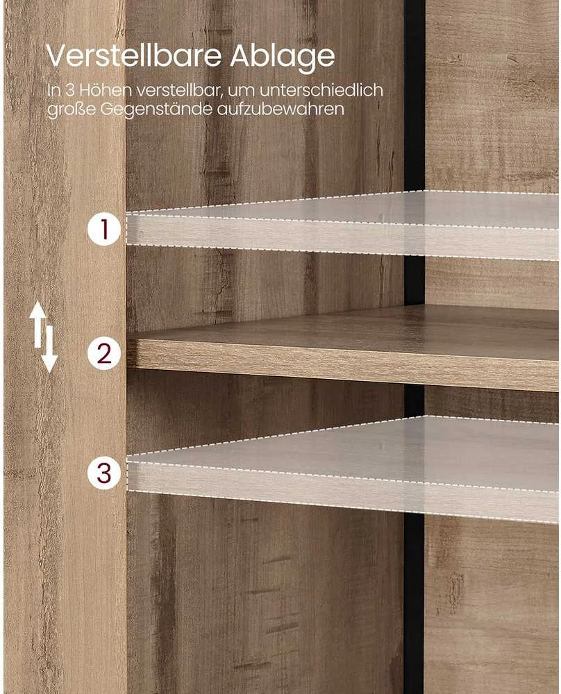 Songmics Virtuvinė spintelė su reguliuojamomis lentynomis 35x60x124,5 cm