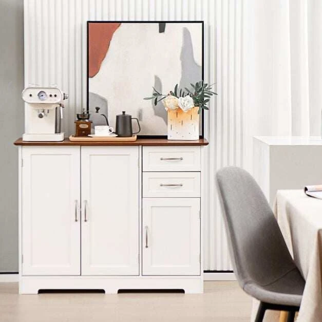 Virtuvinė spintelė su stalviršiu ir reguliuojama lentyna, balta, 100 x 40 x 78 cm