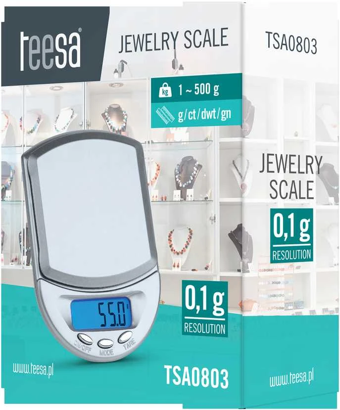 Virtuvinės svarstyklės Teesa svarstyklės iki 500g 0.1g tikslumas