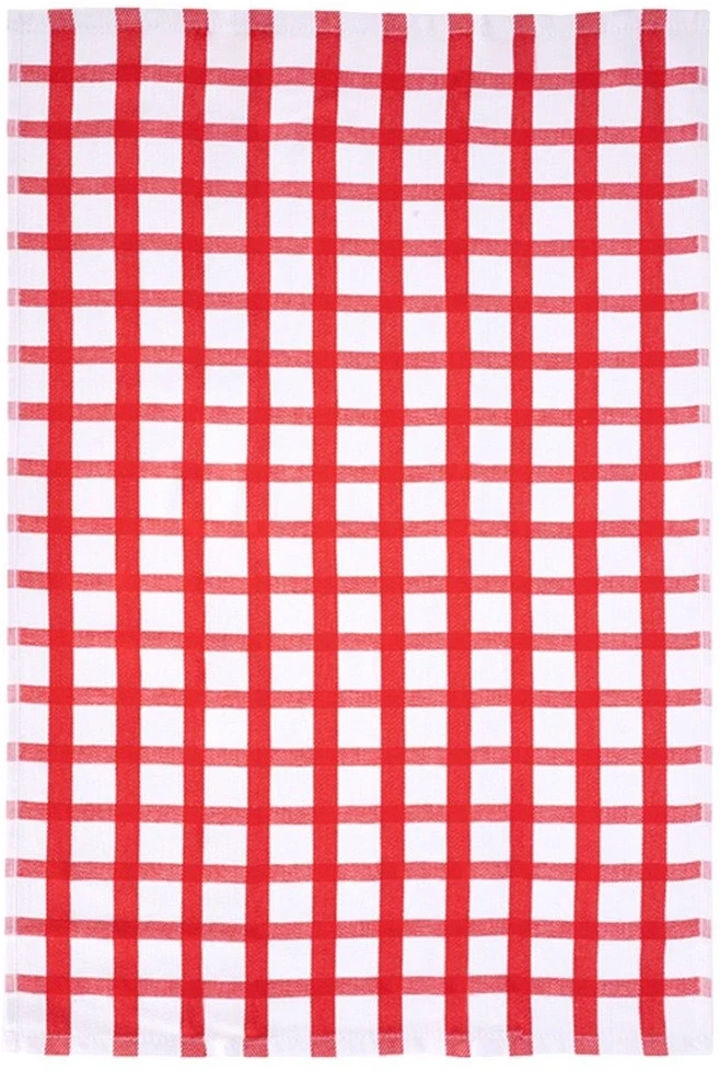 Virtuviniai rankšluosčiai iš egiptietiškos medvilnės, balti ir raudoni, 70 × 50 cm, 3 vnt.
