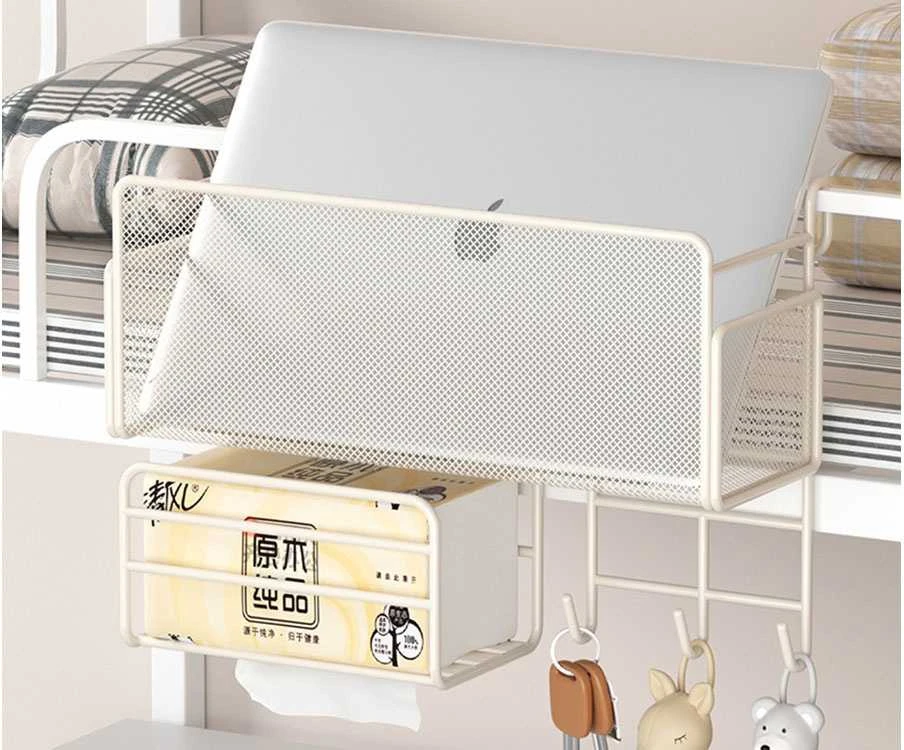 Virtuvinis sieninis metalinis organizatorius su kabliukais, 25x37x13 cm