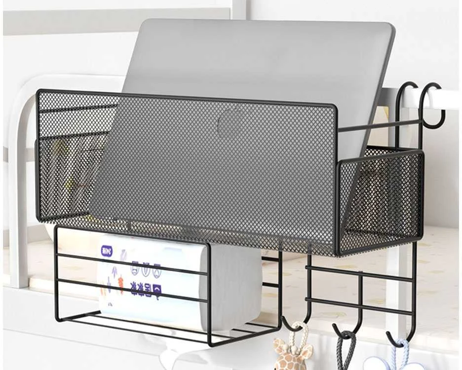 Virtuvinis sieninis metalinis organizatorius su kabliukais, 25x37x13 cm