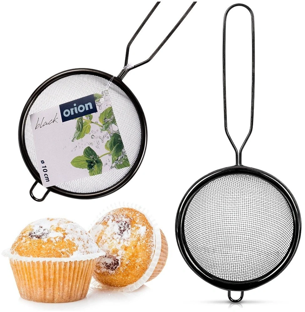 Virtuvinis sietelis su smulkiu tinkleliu, juodas, Ø 10 cm