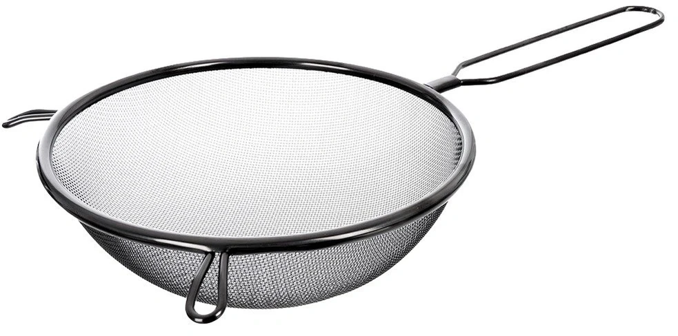 Virtuvinis sietelis su smulkiu tinkleliu, juodas, Ø 20 cm