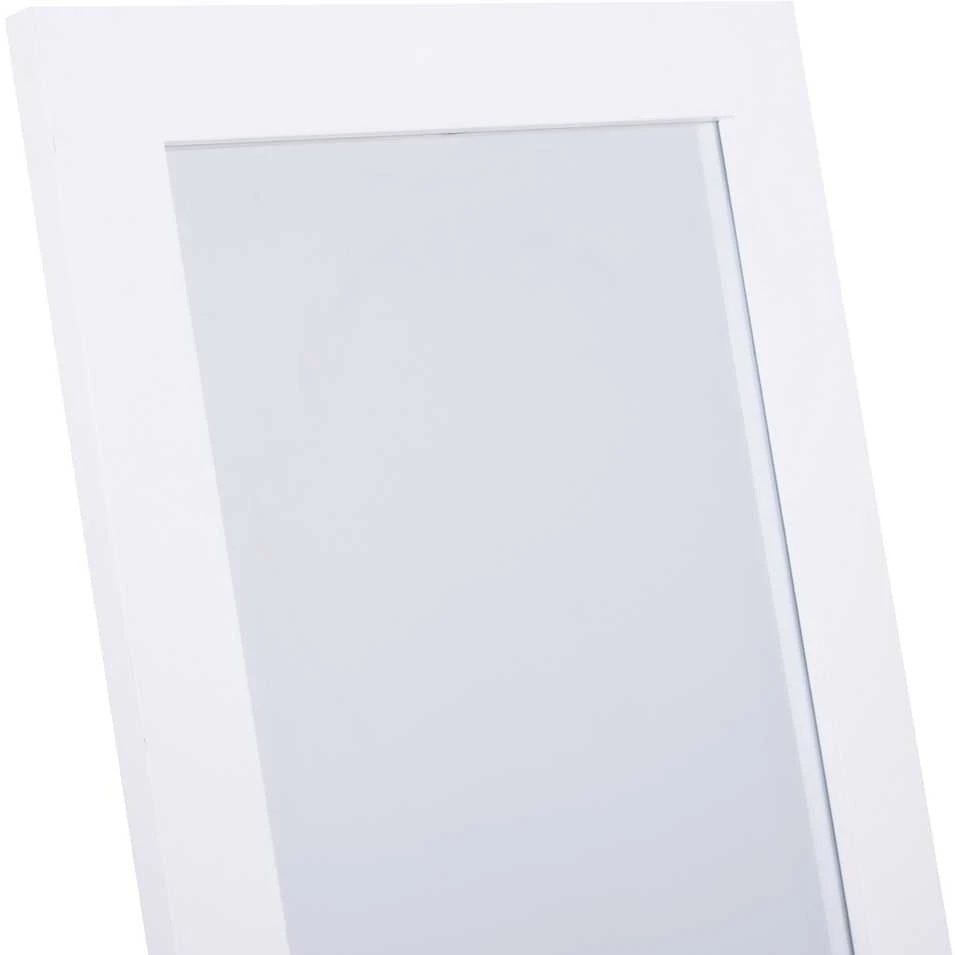 HOMCOM pastatomas veidrodis, elegantiškas viso ūgio veidrodis su paaukštintomis kojomis, lengvai prižiūrimas MDF, baltas, 47x46x148 cm, miegamajam ir prieškambariui