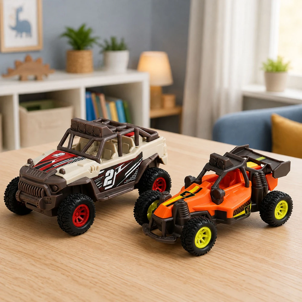 Lean Toys Visureigių bagių rinkinys su šviesos ir garso efektais, 2 vnt., 14 cm
