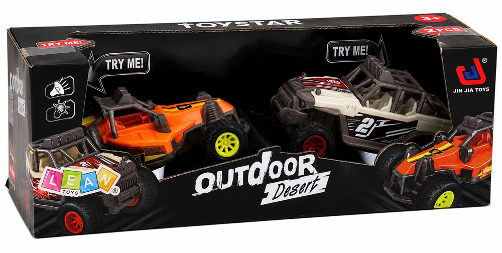 Lean Toys Visureigių bagių rinkinys su šviesos ir garso efektais, 2 vnt., 14 cm
