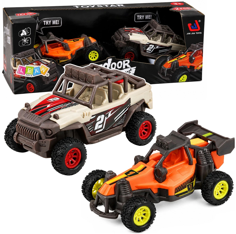 Lean Toys Visureigių bagių rinkinys su šviesos ir garso efektais, 2 vnt., 14 cm