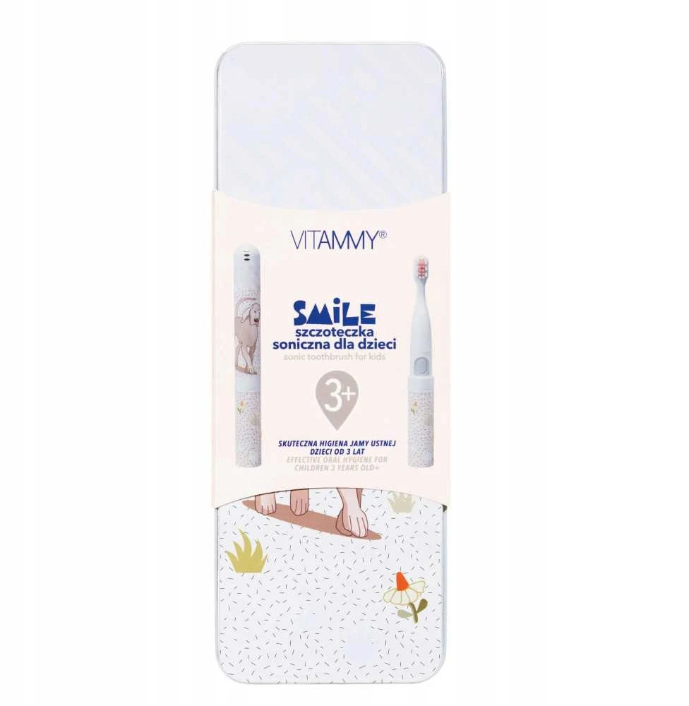 VITAMMY SMILE SONINIS DANTŲ ŠEPETĖLIS VAIKAMS 3+ SU DĖKLU