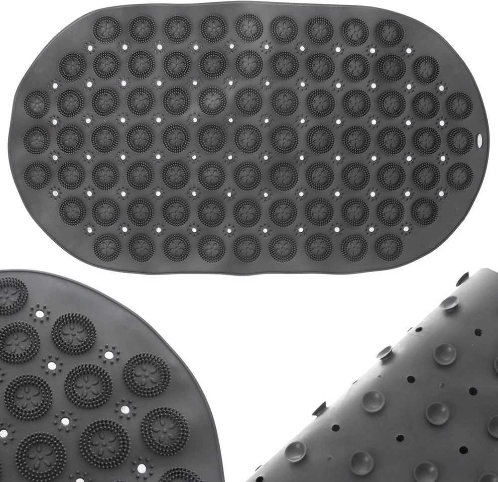 Bathroom Solutions Orion Neslystantis vonios kilimėlis 68x37 cm pilkas