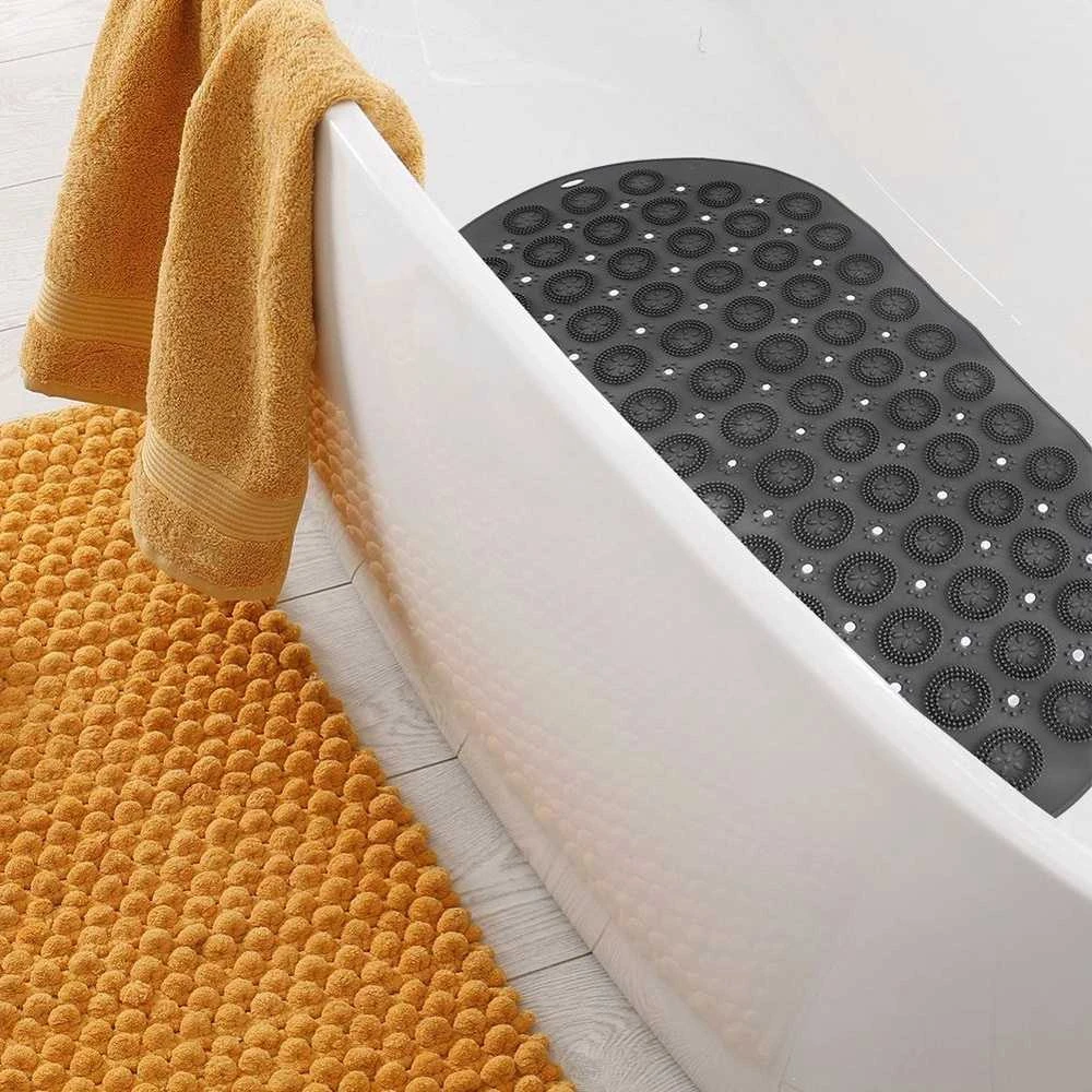 Bathroom Solutions Orion Neslystantis vonios kilimėlis 68x37 cm pilkas