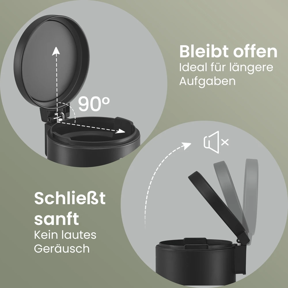 Songmics Kosmetikos šiukšliadėžė, 3 l vonios šiukšliadėžė su „Softclose“ dangčiu