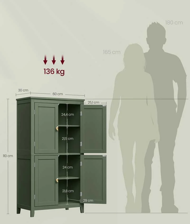 Songmics Vonios spintelė 30 × 60 × 110 cm