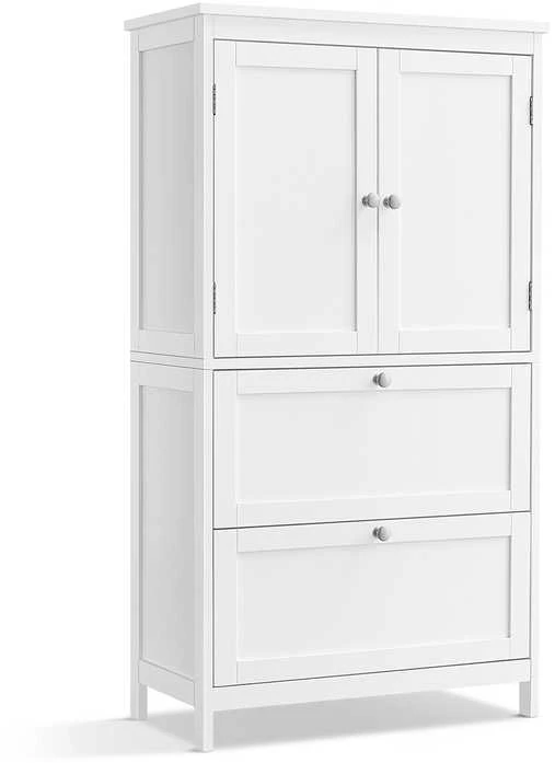 Songmics Vasagle Vonios spintelė 30 x 60 x 110 cm su 2 durelėmis ir 2 stalčiais