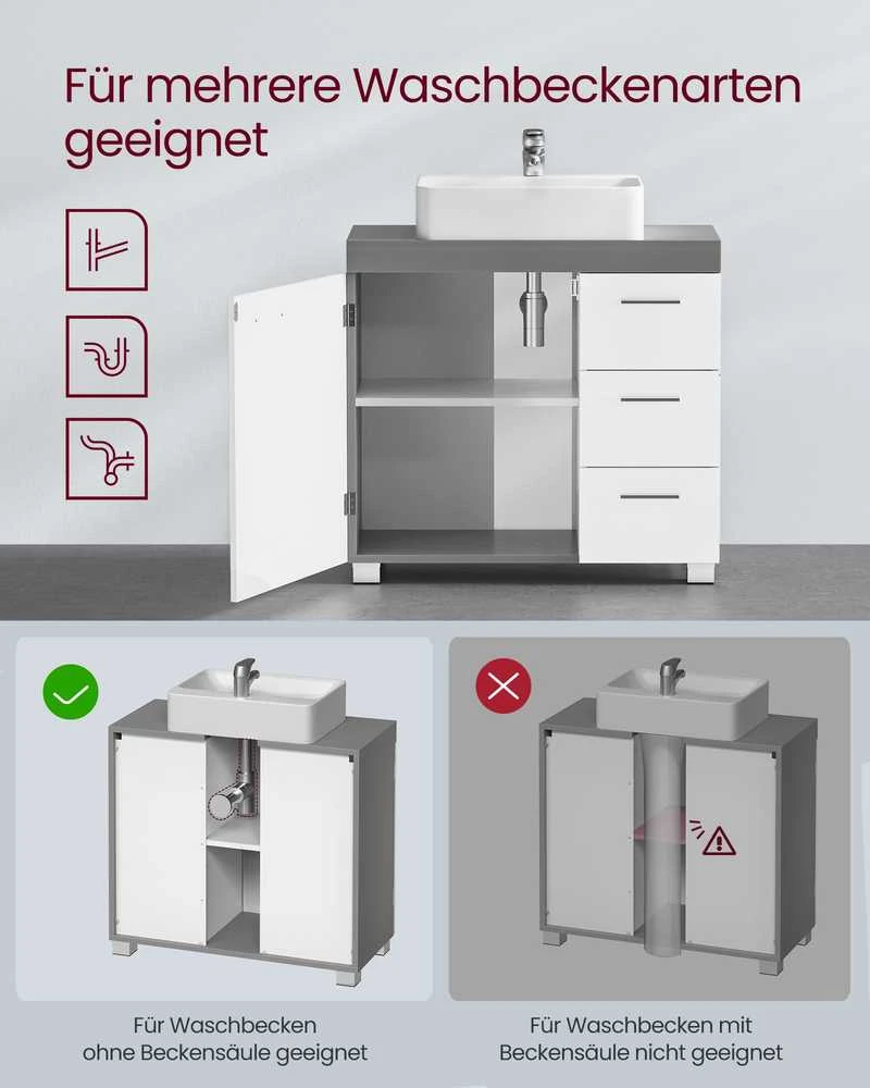 Songmics Vasagle Tualetinis unitazas 2 skyriai už durų