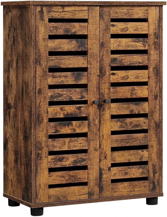Leobert Vonios spintelė su reguliuojama lentyna ir magnetinėmis durelėmis, kaimiškos rudos spalvos, 60 × 30 × 82 cm