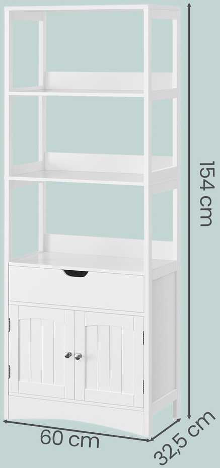 Songmics Vonios spintelė VASAGLE MDF 60x32,5x154 cm