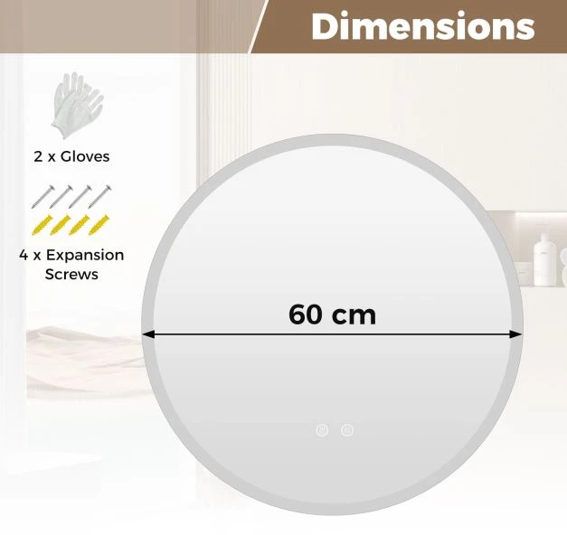 Vonios veidrodis Ø60 cm