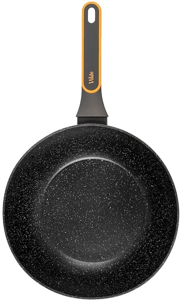 Wok keptuvė granitine danga, juoda, 28 cm