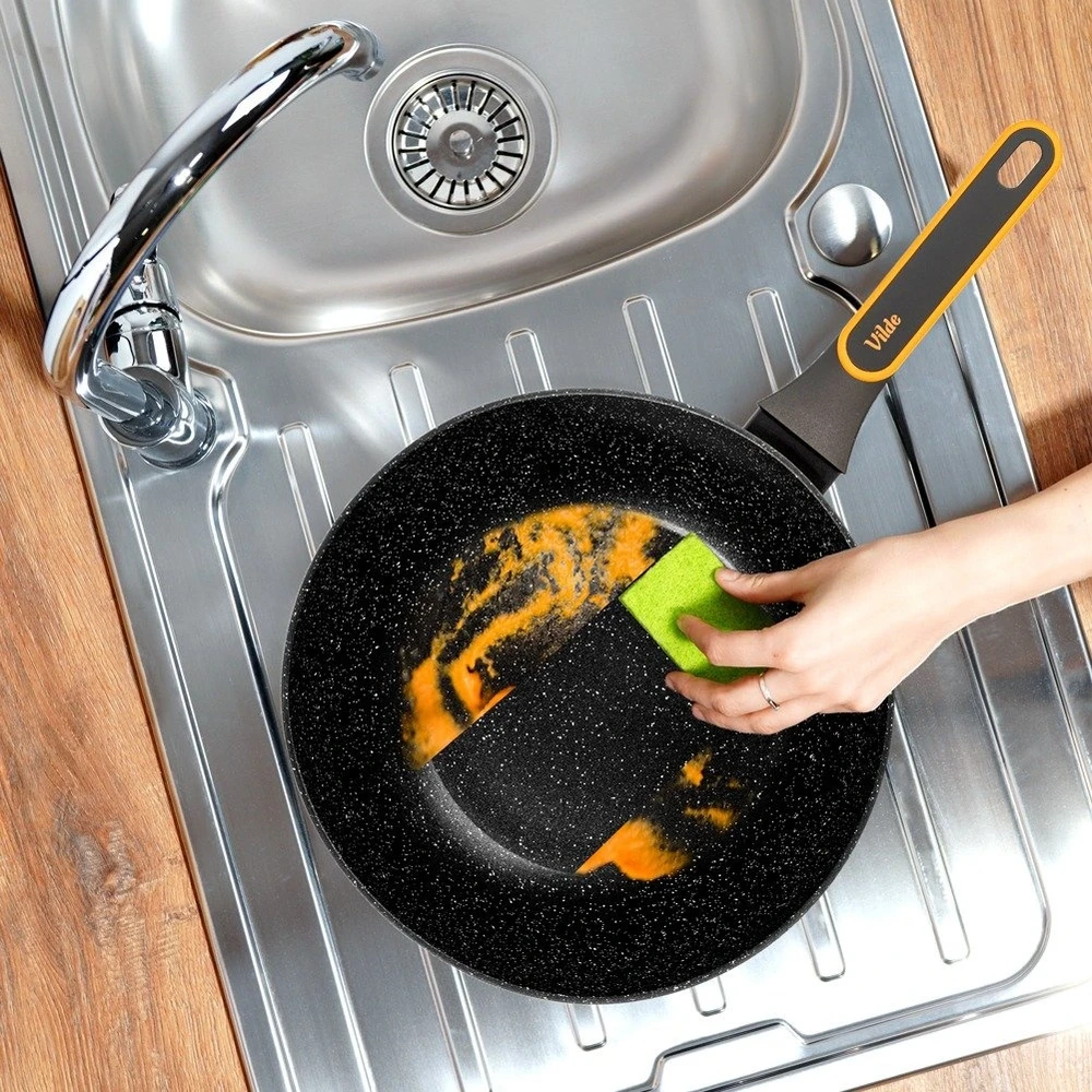 Wok keptuvė granitine danga, juoda, 28 cm