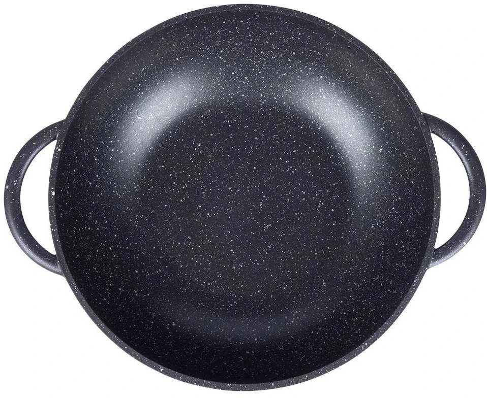 Orion Wok keptuvė GRANDE 32 cm granitinė su stikliniu dangteliu